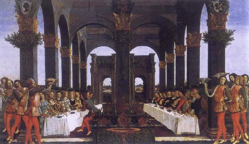 Sandro Botticelli The novel of the Anastasius degli Onesti the wedding banquet Norge oil painting art